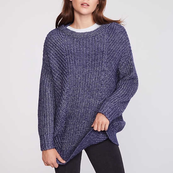 Lou & Grey Sweaters - Lou & Grey Sz S Heathered navy chunky sweater